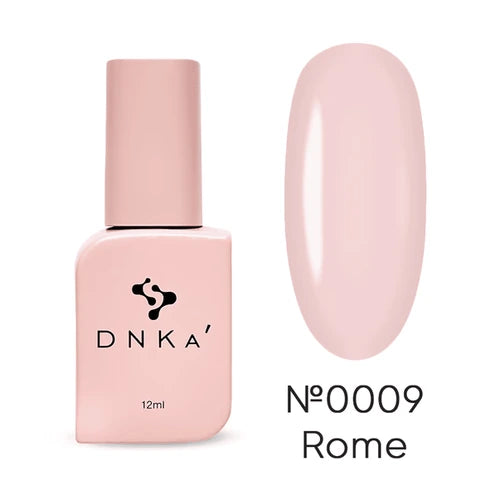 DNKA nail polish bottle with a pink shade labeled 'Rome' on a white background