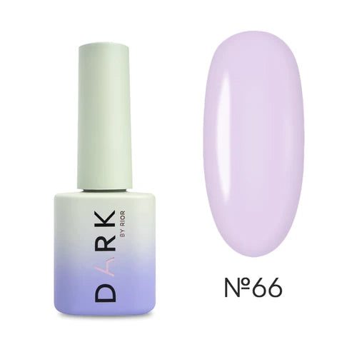 Pastel lavender gel nail polish bottle with matching swatch, labeled No.66