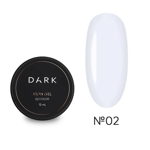 Dark Iron Gel 02 Color 15ml white UV gel polish with swatch for manicure