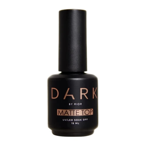 Matte top coat nail polish bottle for UV LED manicure and pedicure, 15ml dark design