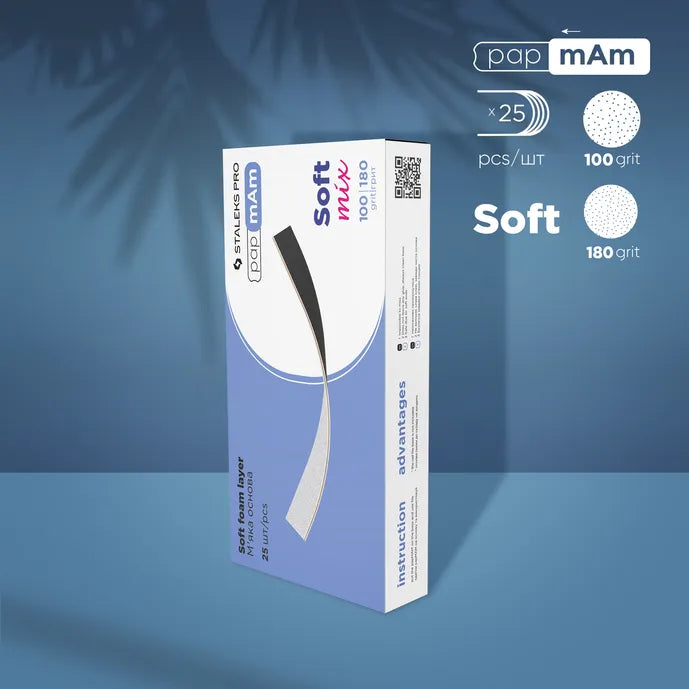 Disposable double-sided files papmAm Mix on soft foam layer STALEKS