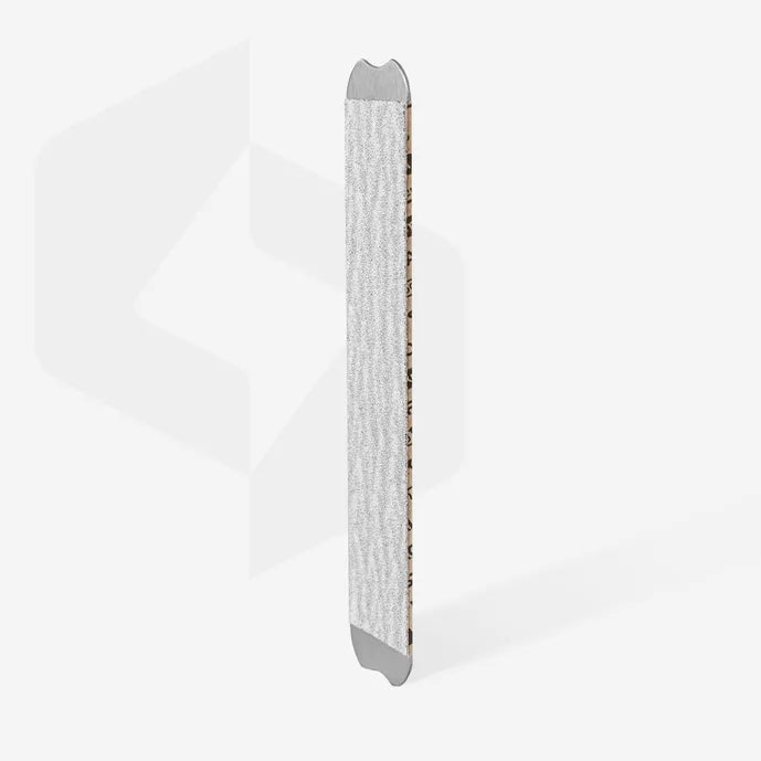 Double-sided nail file with a straight shape and textured surface for manicure