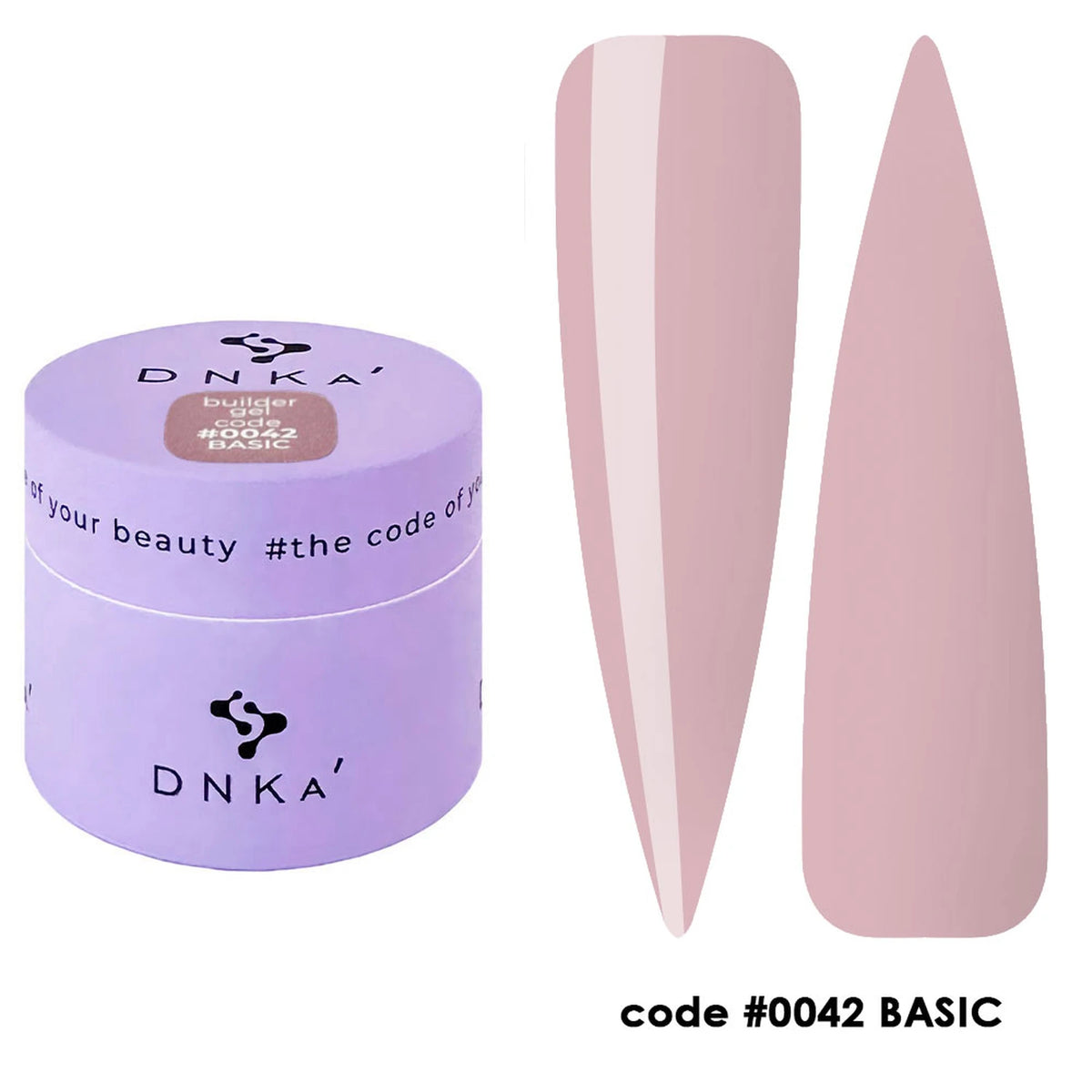 DNKa' Builder Gel #0042 Basic, 15 ml – pot avec nuanciers sur capsules