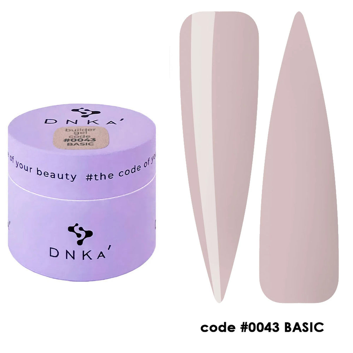 DNKa' Builder Gel #0043 Basic, 15 ml – pot avec nuanciers sur capsules
