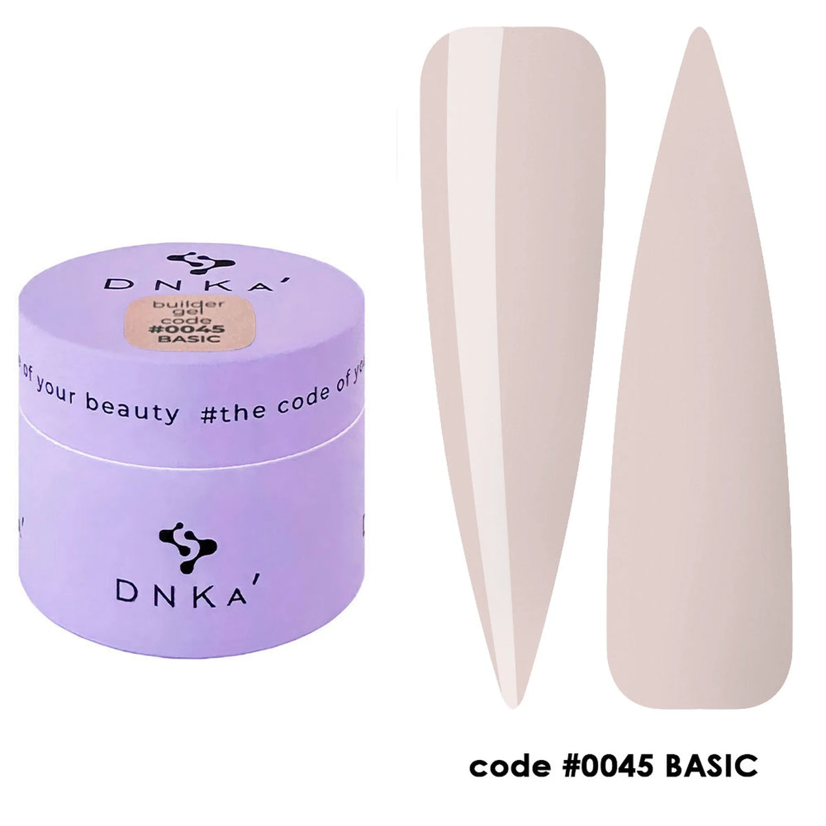 DNKa' Builder Gel #0045 Basic, 15 ml – pot avec nuanciers sur capsules