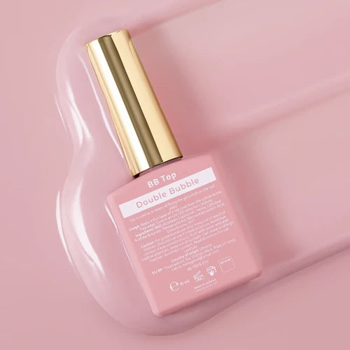 HEYLOVE BB Top Double Bubble, 15 ml – top rosa brilhante sem camada pegajosa