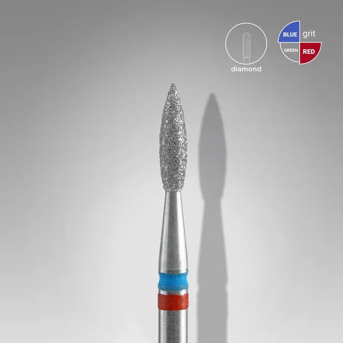 Staleks Diamond nail drill bit DUO flame red-blue EXPERT