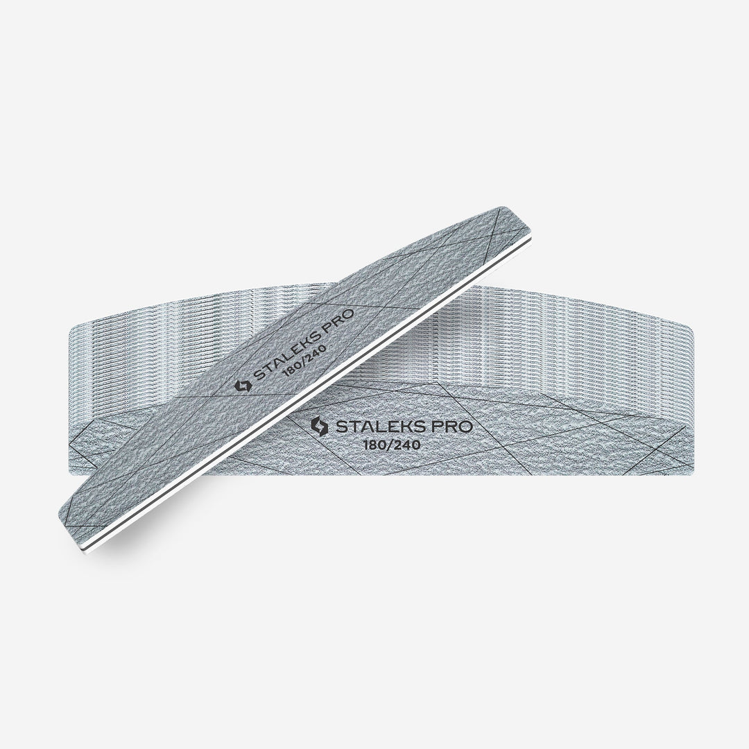 STALEKS PRO Crescent Mineral Nail File SMART 40, 180/240 grit (25 pcs)