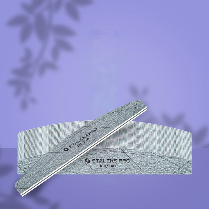 STALEKS PRO Crescent Mineral Nail File SMART 40, 180/240 grit (25 pcs)