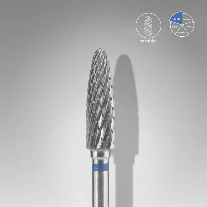 STALEKS Carbide nail drill bit corn blue EXPERT head diameter 4 mm / working part 14 mm