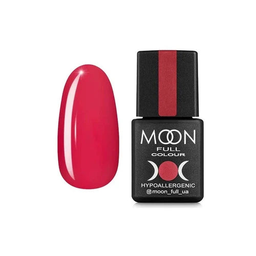 Red nail polish with black and red packaging on a white background