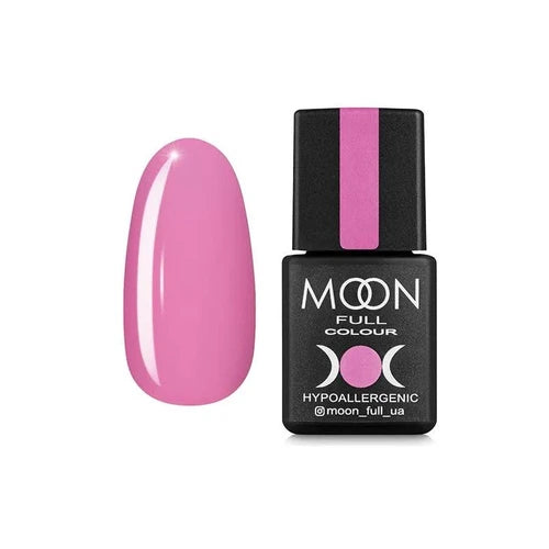 Light pink gel nail polish bottle and color sample for manicure
