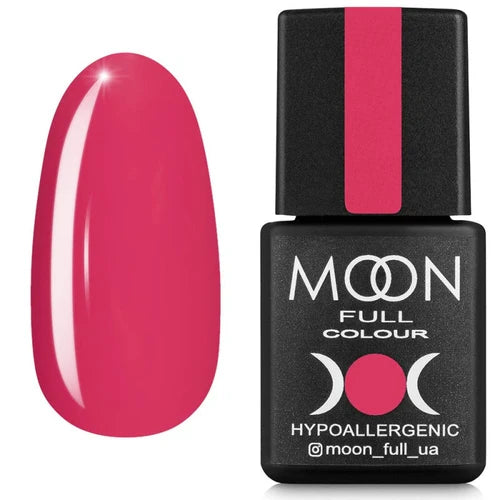 Moon Full Color hypoallergenic gel nail polish in pink coral shade with swatch