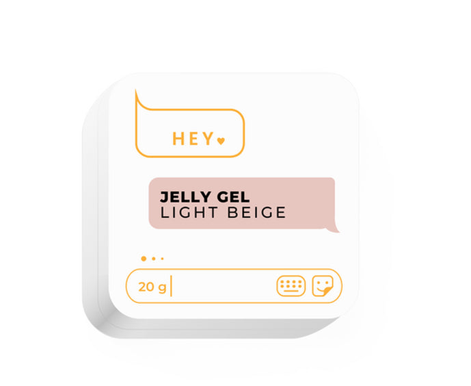 Jelly gel light beige nail gel container with minimalist packaging, 20 grams