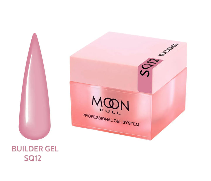 Pink builder gel with a box labeled &