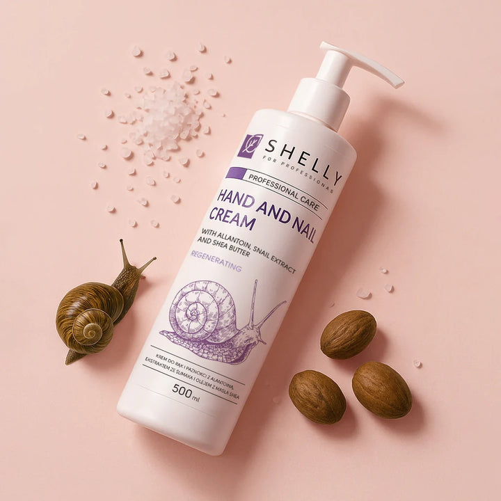 SHELLY Krém na ruce a nehty, 500 ml, s allantoinem, šnečím extraktem a bambuckým olejem