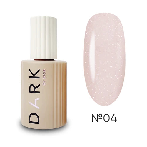 Light pink gel nail polish bottle and swatch with subtle shimmer, shade number 04.