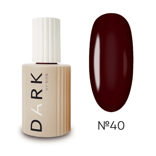 Dark red gel nail polish bottle with swatch, shade number 40, for manicure