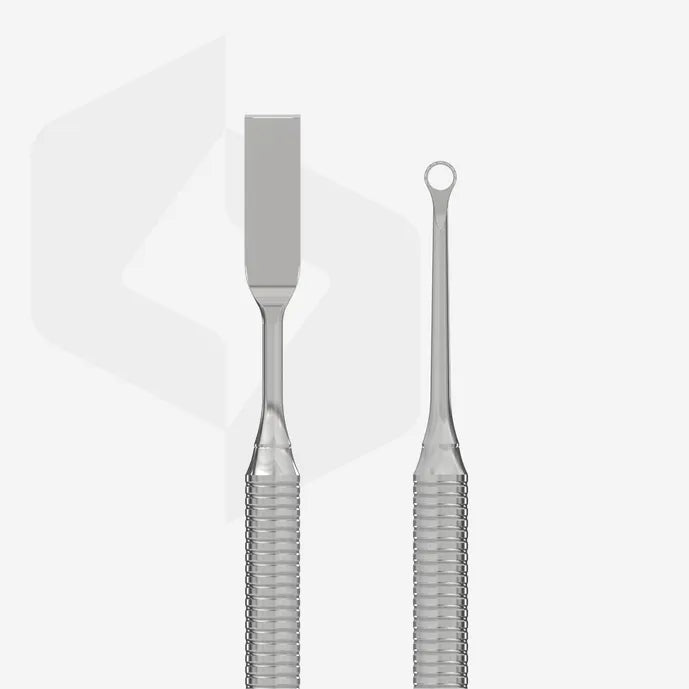 Stainless steel cuticle pusher and nail cleaner tool for manicure and pedicure