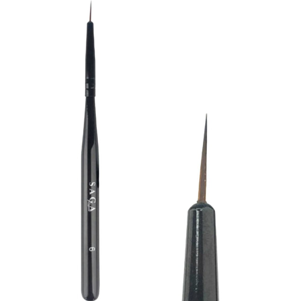 Fine detail nail art brush with thin pointed bristles for manicure design