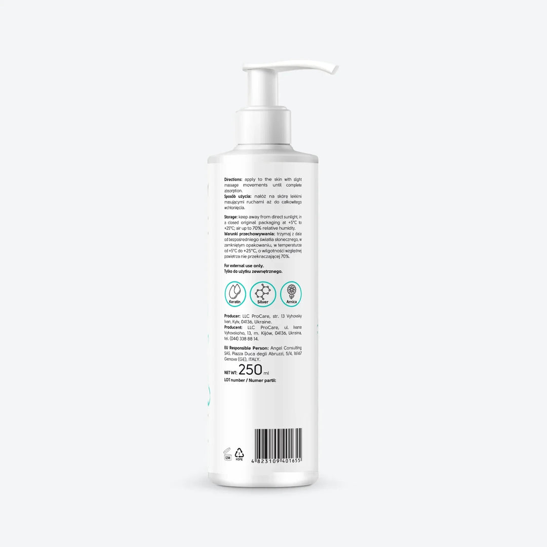 SHELLY Creme de mãos e unhas, 250 ml, com queratina, prata e extrato de arnica
