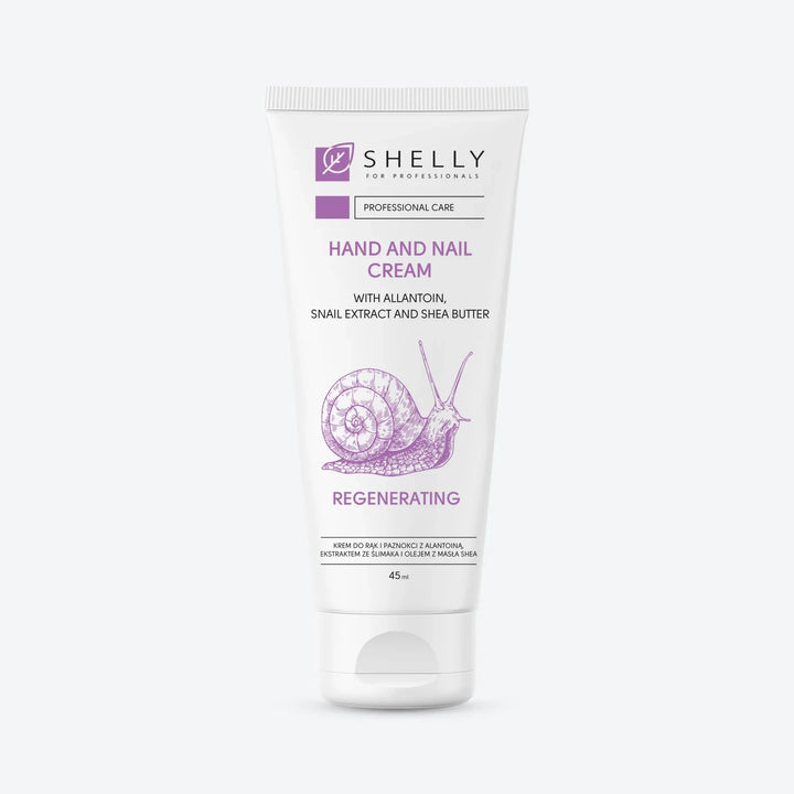 SHELLY Hand- und Nagelcreme, 45 ml, mit Allantoin, Schneckenextrakt und Sheabutteröl