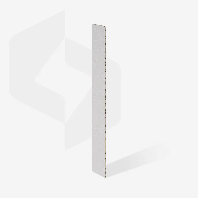 White rectangular nail file replacement for manicure and pedicure, isolated on white background