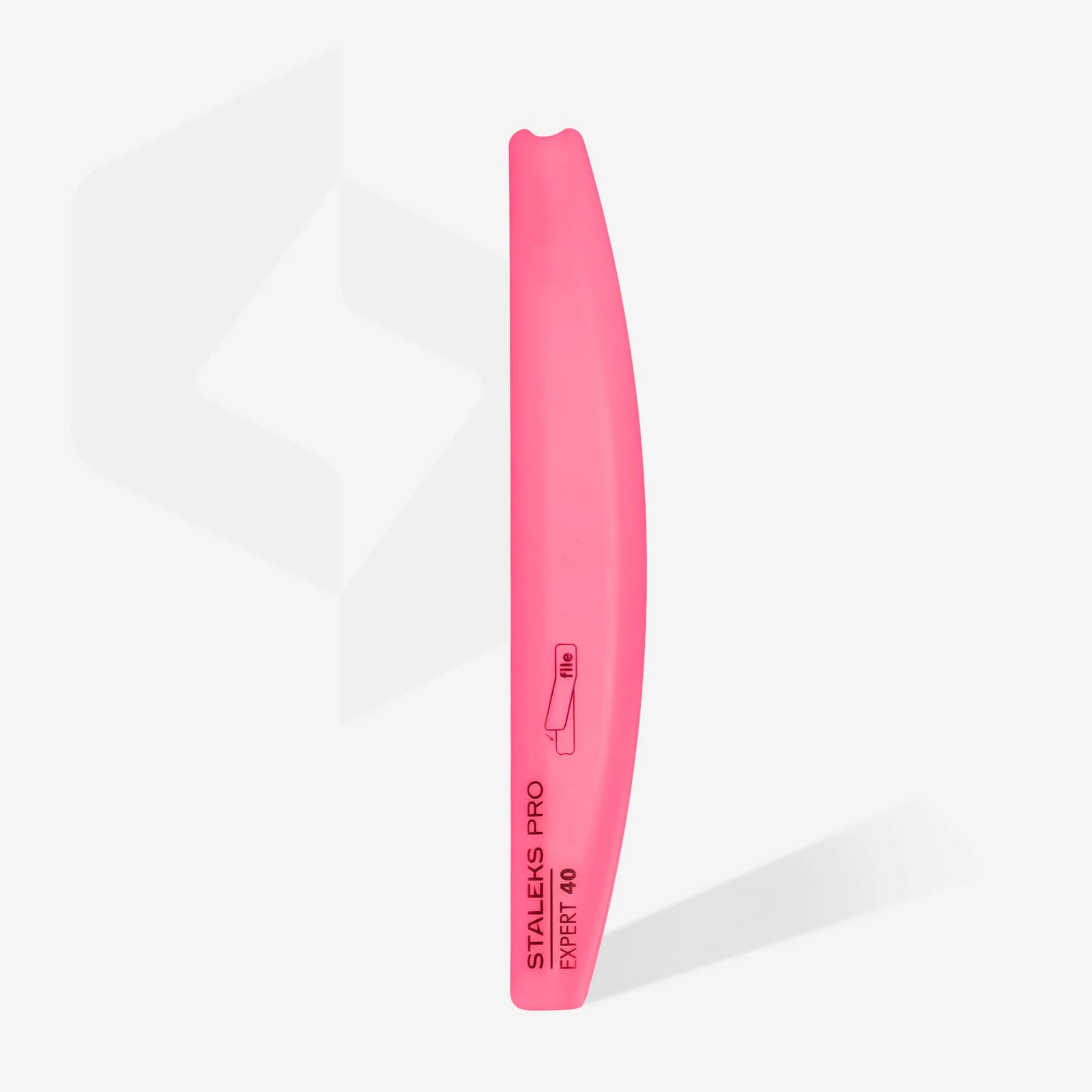 Pink nail file case for manicure and pedicure, labeled Staleks Pro Expert 40.