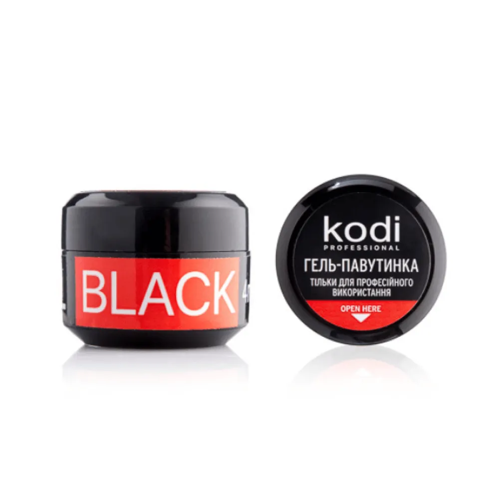 Black spider gel for nails in a small round container, professional nail art gel